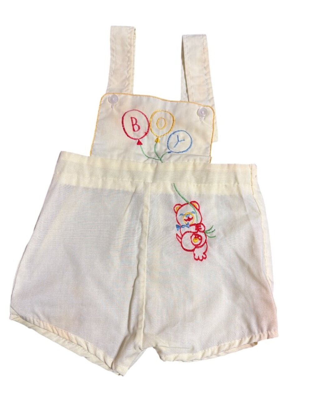 Vintage Cradle Togs Baby Boy Yellow Romper Embroidered Balloon Bear Sz 6 Months